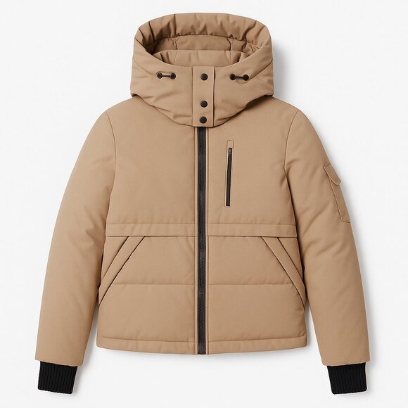 SOIA & KYO Cindi Puffer Jacket Medium Toffee Brown Hooded Down Coat NWT - Picture 8 of 11